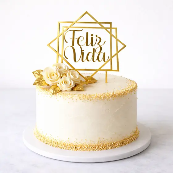 Kit 10 Topos de Bolo Feliz Aniversario Decorativo Para Bolos e Festas