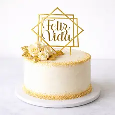 Kit 10 Topos de Bolo Feliz Aniversario Decorativo Para Bolos e Festas