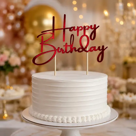 Kit 10 Topo de Bolo Happy Birthday Papel Laminado Decorativo Para Festa