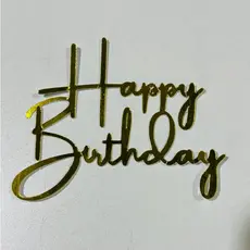 Kit 10 Topo de Bolo Happy Birthday Papel Laminado Decorativo Para Aniversario
