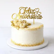 Kit 10 Topos De Bolo Feliz Aniversário Decorativo Decoração Para Festa Bolos