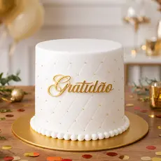 Kit 10 Aplique Para Bolo Aniversario Gratidão Papel Laminado