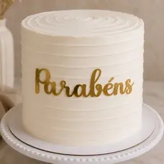 Aplique De Bolo Parabens Papel Laminado Decoração Para Festa