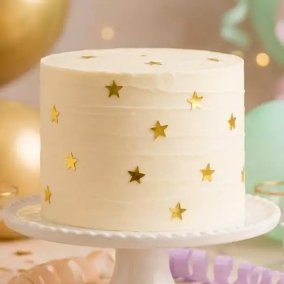 Kit 100 Aplique De Estrela Para Bolo Decoração Em Papel Laminado
