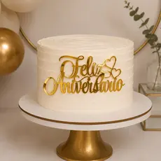 Kit 10 Aplique De Bolo Feliz Aniversário Decoração Para Festa Bolos