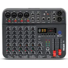 Mesa de Som Profissional T6 6canais Áudio bluetooth 48V Computador de Alimentação Fantasma usb TKLBLS