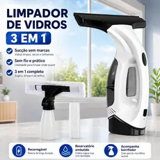 Limpador De Vidro Elétrico, Purificador De Janela Portátil Recarregável E Altamente Eficiente
