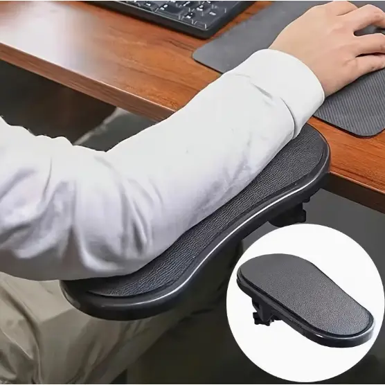 Apoio Ergonômico Para Antebraço Com Fixação Em Mesa De Gamer Computador Notebook Preto