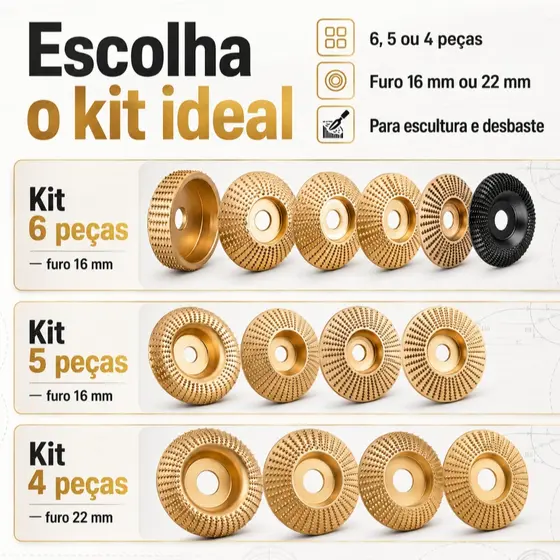 Kit 4/5/6 Disco Desbaste Madeira 100mm Esmerilhadeira Lixa para Madeira Acessório Politriz Corte Ferramenta Metal