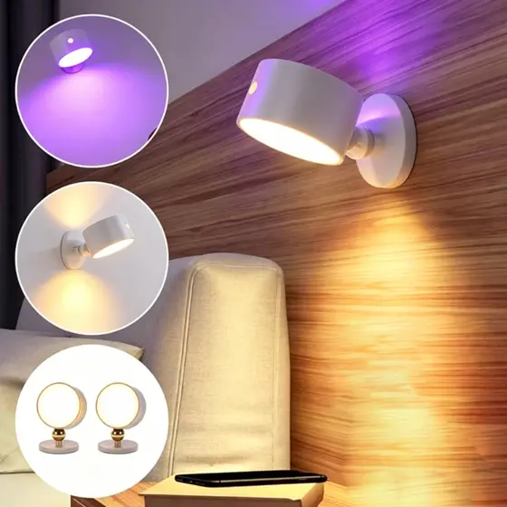 Lâmpada De Cabeceira Recarregável Magnetica Para Parede Do Quarto Corredor E Varanda USB LED