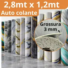 Rolo Adesivo Mármore 2,8mt x 1,2mt Autocolante 3d  Lavável Impermeável Revestimento Parede Placa Adesiva