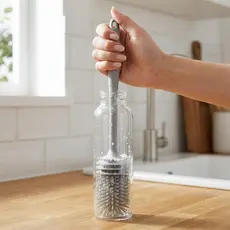 Escova Silicone Louça Garrafas Copos Mamadeiras Limpeza Profunda Antibacteriana Durável