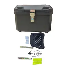 Baú Bauleto de Moto 45L Universal com Base Reforçada e Chave Impermeável AC-6304