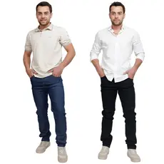 Kit 2 Calças Jeans Masculinas Lançamento Tecido Premium Lycra Elastano