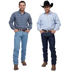 Kit 2 Calças Jeans Masculinas Estilo Country Elastano Reforçada