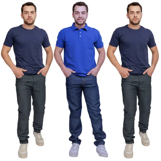 Kit 3 Calças Jeans Masculinas Profissional Algodão 100% Resistente