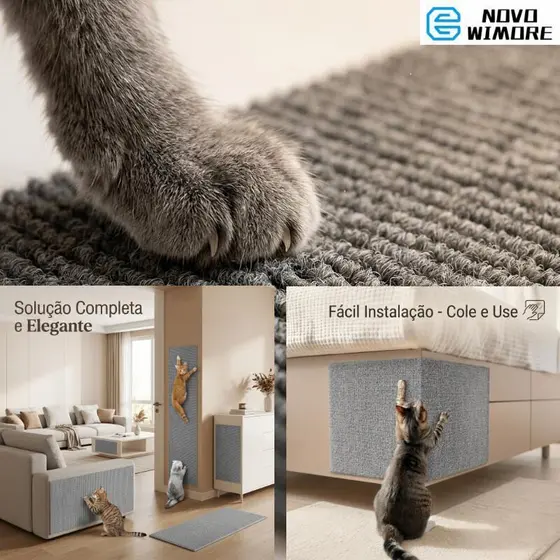 [HWC] Tapete Protetor de Móveis para Gatos, Arranhador de Sisal Autocolante para Sofá e Cadeiras