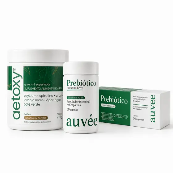 Kit Saúde Intestinal | Prebiótico + Suco Verde com Psyllium | Fibras para Microbiota e Barriga Leve