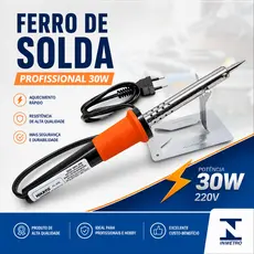Ferro de Solda 30W Profissional 110V/220V – Artesanato, Eletrônica e Reparos de Precisão Soldar Alumínio e estanho
