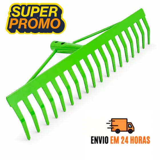 Ancinho Rastelo Jardinagem 18 Dentes De Ferro 44cm Sem Cabo Premium