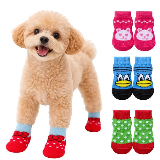 Meias Pet Antiderrapantes para Cachorro e Gato – Conforto e Segurança Kit 4