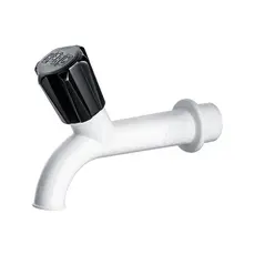 Torneira Tanque 1/2 Curta 10cm Branca Multiuso Jardim com Adaptador 3/4 Herc