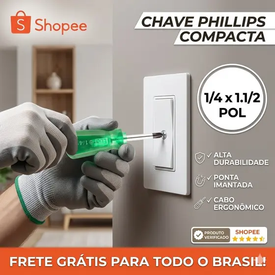 Chave Philips Toco Transparente Verde 1/4 X 1.1/2 Imantada Pequena