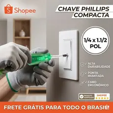 Chave Philips Toco Transparente Verde 1/4 X 1.1/2 Imantada Pequena