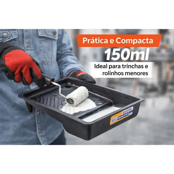 Bandeja Para Pintura 150ml Pequena Preta - Castor