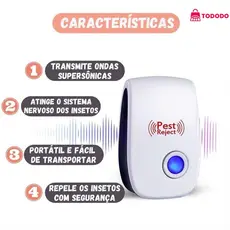 4/3/2/1Repelente Eletrônico Ultrassônico Mosca Pernilongos Baratas Morcegos repele e Espanta Ratos bivolt