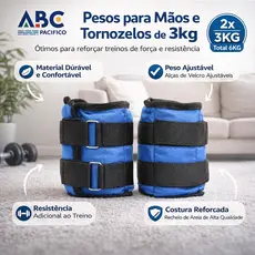 Caneleira/Tornozeleira Peso Par de 1KG,2KG,3KG,4KG,5KG 6KG - Exercício/Academia/Musculação/Fisioterapia