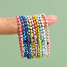 50/100 correntes de bolas com etiquetas de canoa 10cm, chaveiros coloridos, Colorido