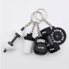 Kit 5 Chaveiros Fitness Academia – Mini Halter e Equipamentos Gym | Presente Criativo