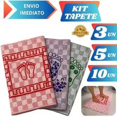Kit 3 5 ou 10 Tapete Para Banheiro Toalha de Piso Atoalhado Tapete Pezinho Estampado Premium