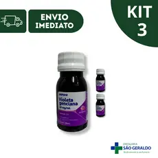 Kit  3 5 e 10 Violeta Genciana 30ml Uniphar Antisséptico Dermatológico Fungicida Para Micoses Unhas Pele