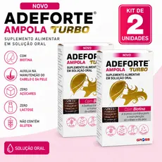 kit 2 e 3 Adeforte Ampola Turbo Com Biotina Solução Oral Suplemento Alimentar Para Cabelos Pele e Unhas Original