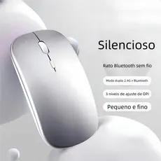 Mouse Sem Fio Home Office - Recarregável com Bateria Interna e LED RGB