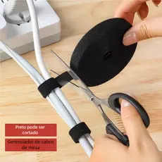 Ambiente limpo! Organizador de cabos dupla face 5m