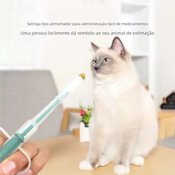 Aplicador de Remédio para Pet – Reutilizável, Seringa Cachorro Gato