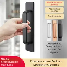 Maçaneta NAESV Sem Perfurar - Autoadesiva Montada em Superfície, Botão Push-Pull Durável