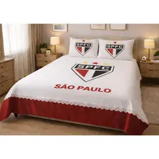LÉNÇOL CASAL DE TIMES PERSONALIZADO; MEDINDO 2.00m X 2.25m E 02 FRONHAS MEDINDO 0.50cm X 0.70cm ( TIMES DO BRASILEIRÃO)