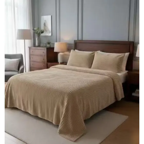 Cobertor/manta fofao canelado flanel para cama queen medindo medindo 2,30m X 2,50m e 02 Fronhas
