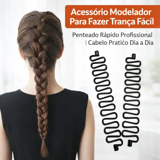 Acessório Modelador de Trança Fácil Profissional | Penteado Rápido em Segundos | Kit 1, 2 ou 4 Unidades | Branco e Preto