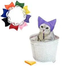 Touca de banho impermeável para gatos, protetor de cabeça de banho para animais de estimação, protetor para cães e gatos