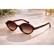 Óculos de Sol Feminino Retrô Oval Tartaruga Marrom Preto Transparente Vintage Elegante