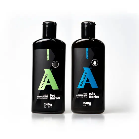 KIT PRÉ E PÓS-BARBA ALFA LOOK’S 240G