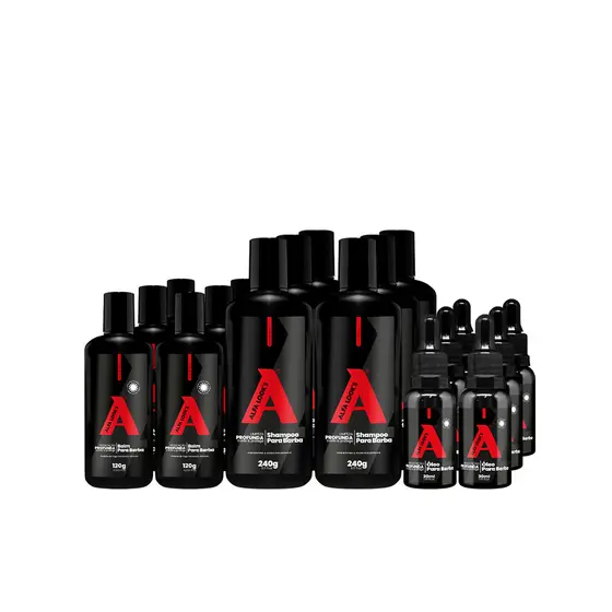 SUPER COMBO ALFA LOOK'S 6 BALM + 6 SHAMPOO P/BARBA + 6 ÓLEO
