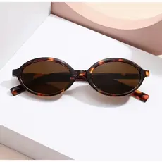 Óculos moda Y2K feminino oval retrô, padrão tartaruga, dobradiça metálica durável