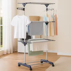 Varal de Chão Grande com Abas Apartamento Roupa Vertical