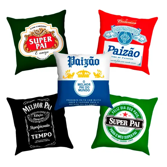 KIT 20 Mini Almofada De Cesta Dia Dos Pais Para Presente 20cm x 20cm